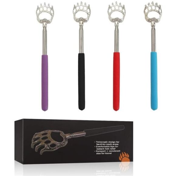 (4-Pack) Portable Extendable Telescopic Bear Claws Metal Back Scratcher Pack - Picture 7 of 7